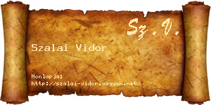 Szalai Vidor névjegykártya